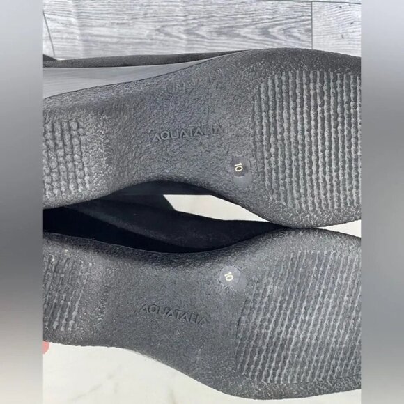 AQUATALIA Suede Black Wedge Boots size 10 - Picture 9 of 14